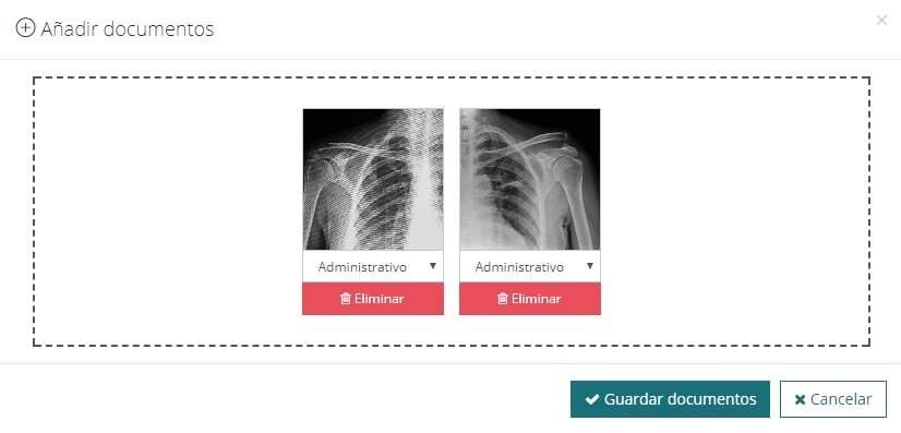 Subida de la documentación de un paciente